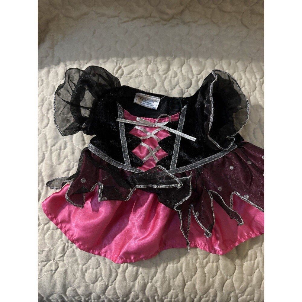 Build-A-Bear Workshop BABW Pink & Black Witch Dress Halloween Costume